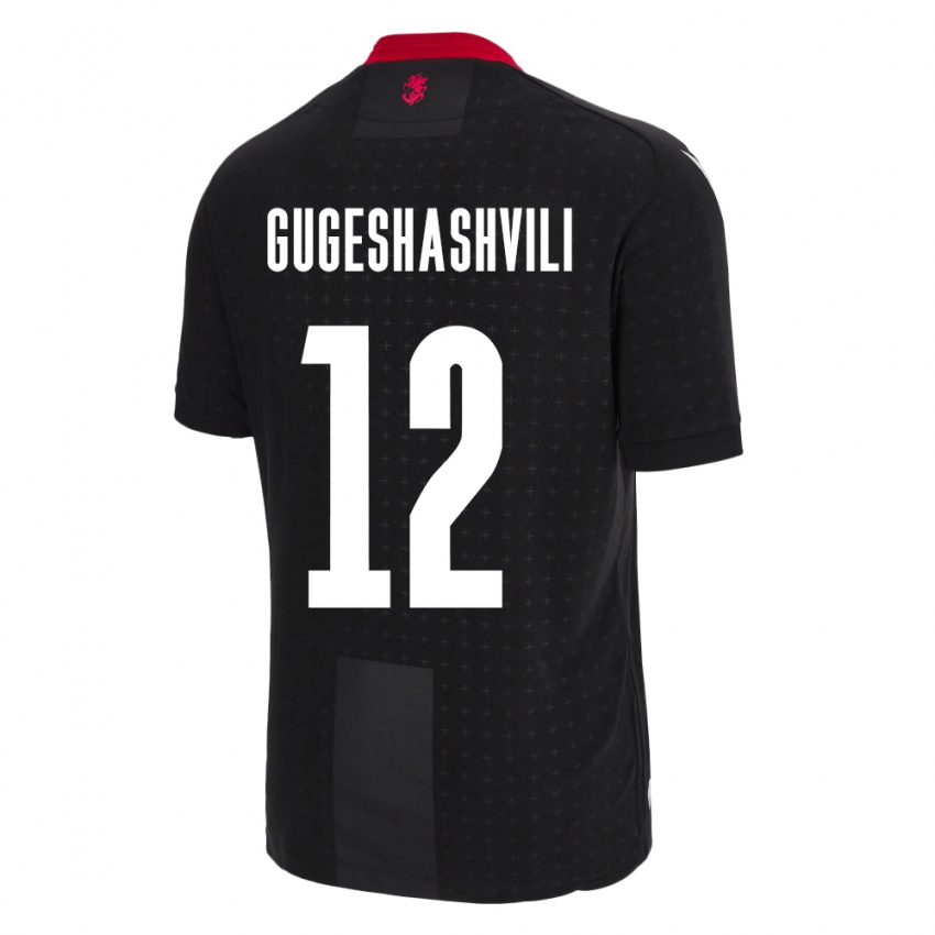 Dames Georgia Luka Gugeshashvili #12 Zwart Uitshirt Uittenue 24-26 T-Shirt