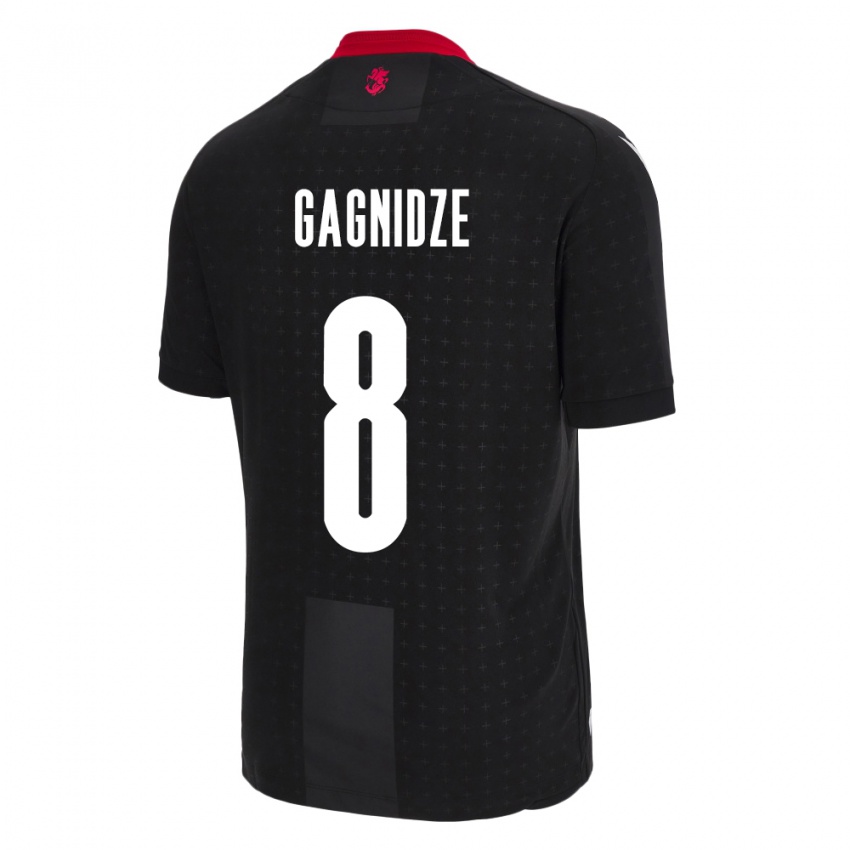 Dames Georgia Luka Gagnidze #8 Zwart Uitshirt Uittenue 24-26 T-Shirt