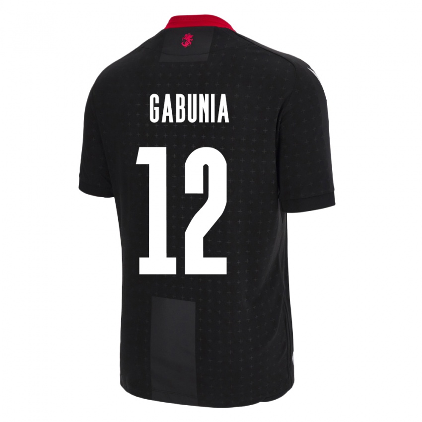 Dames Georgia Tatia Gabunia #12 Zwart Uitshirt Uittenue 24-26 T-Shirt