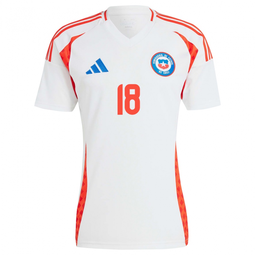 Dames Chili Rodrigo Echeverría #18 Wit Uitshirt Uittenue 24-26 T-Shirt