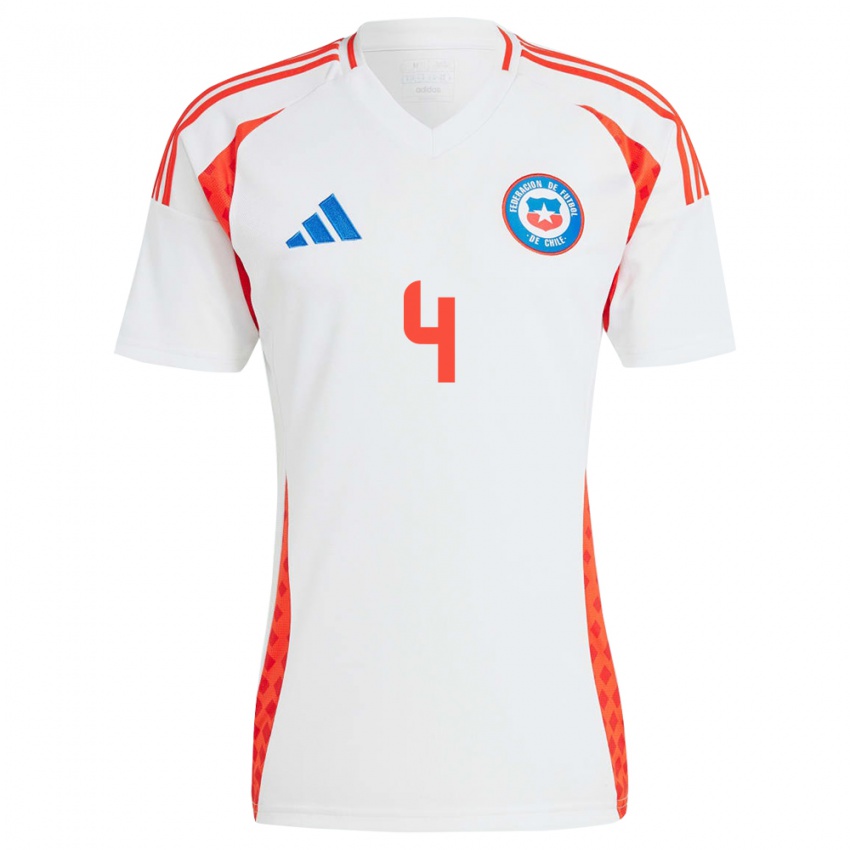 Dames Chili Mauricio Isla #4 Wit Uitshirt Uittenue 24-26 T-Shirt