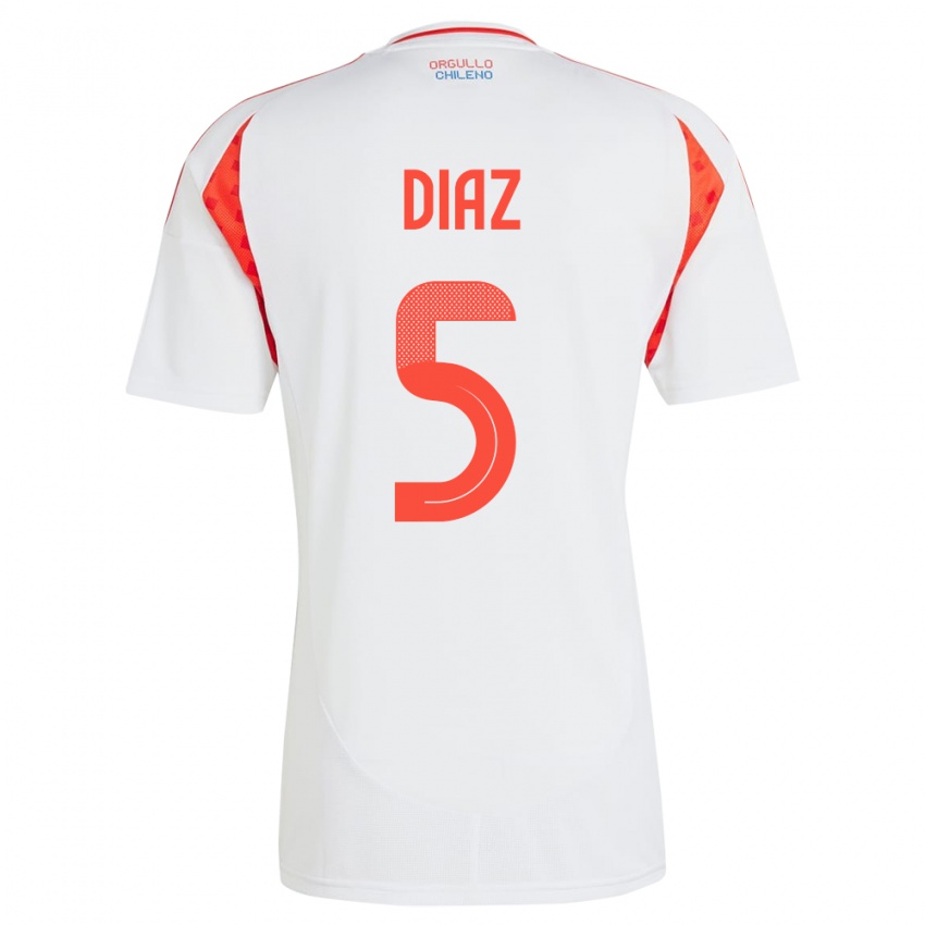 Dames Chili Paulo Díaz #5 Wit Uitshirt Uittenue 24-26 T-Shirt