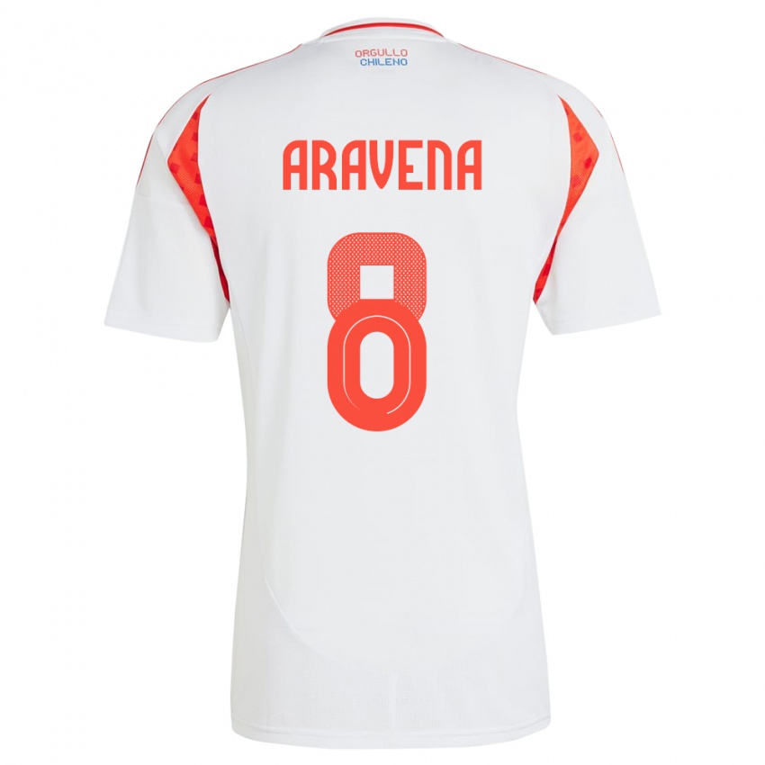 Dames Chili Alexander Aravena #8 Wit Uitshirt Uittenue 24-26 T-Shirt