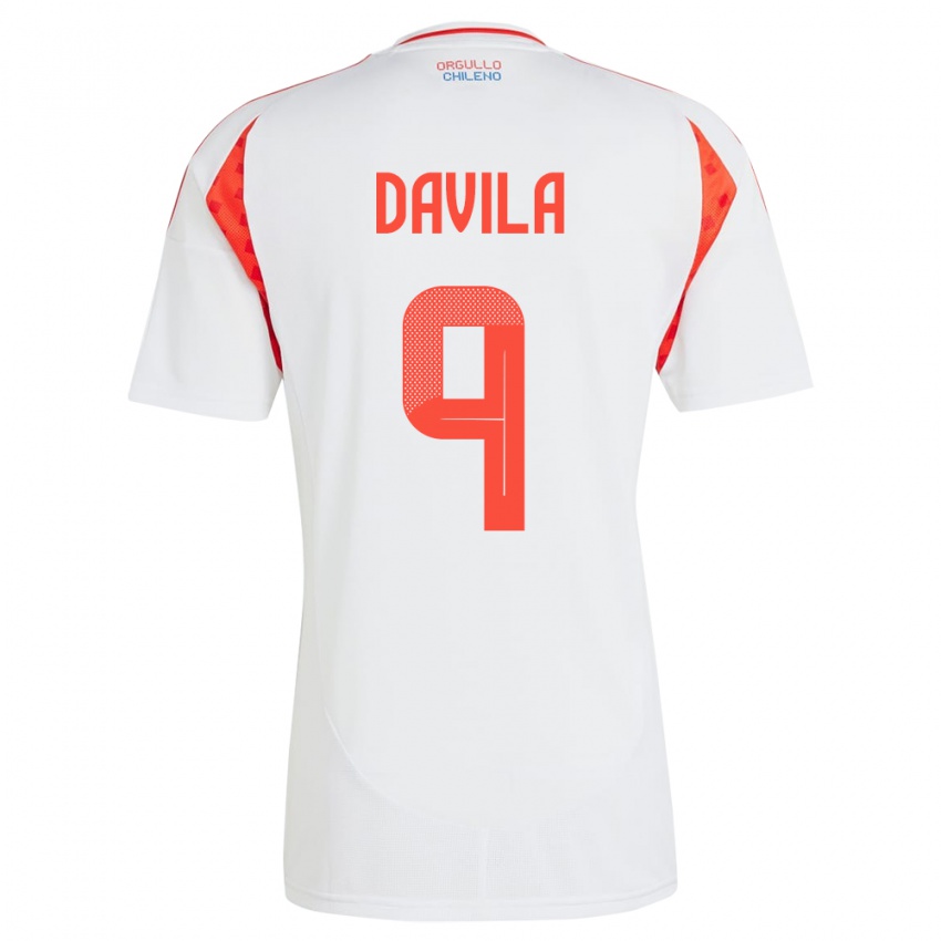 Dames Chili Víctor Dávila #9 Wit Uitshirt Uittenue 24-26 T-Shirt