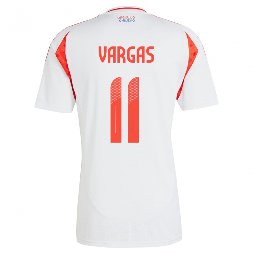 Dames Chili Eduardo Vargas #11 Wit Uitshirt Uittenue 24-26 T-Shirt