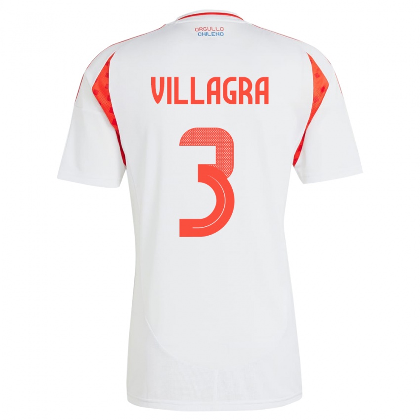 Dames Chili Jonathan Villagra #3 Wit Uitshirt Uittenue 24-26 T-Shirt