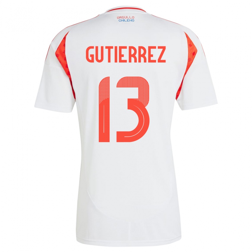 Dames Chili Daniel Gutiérrez #13 Wit Uitshirt Uittenue 24-26 T-Shirt