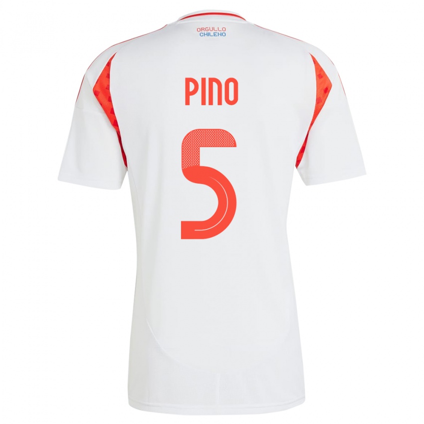 Dames Chili Sebastián Pino #5 Wit Uitshirt Uittenue 24-26 T-Shirt