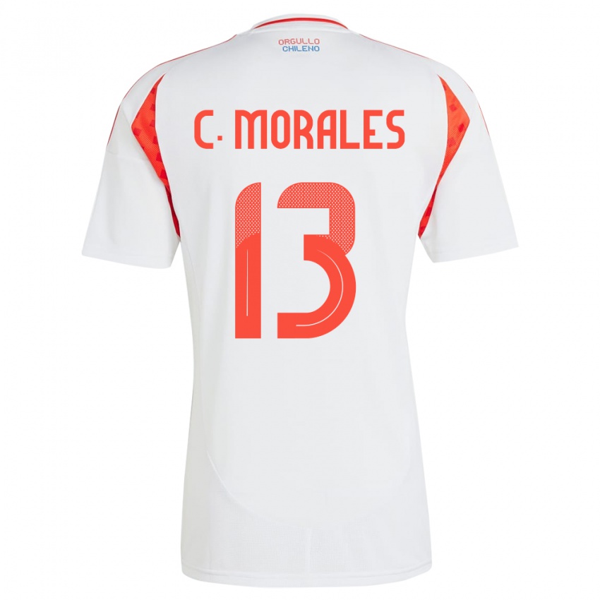 Dames Chili Cristián Morales #13 Wit Uitshirt Uittenue 24-26 T-Shirt