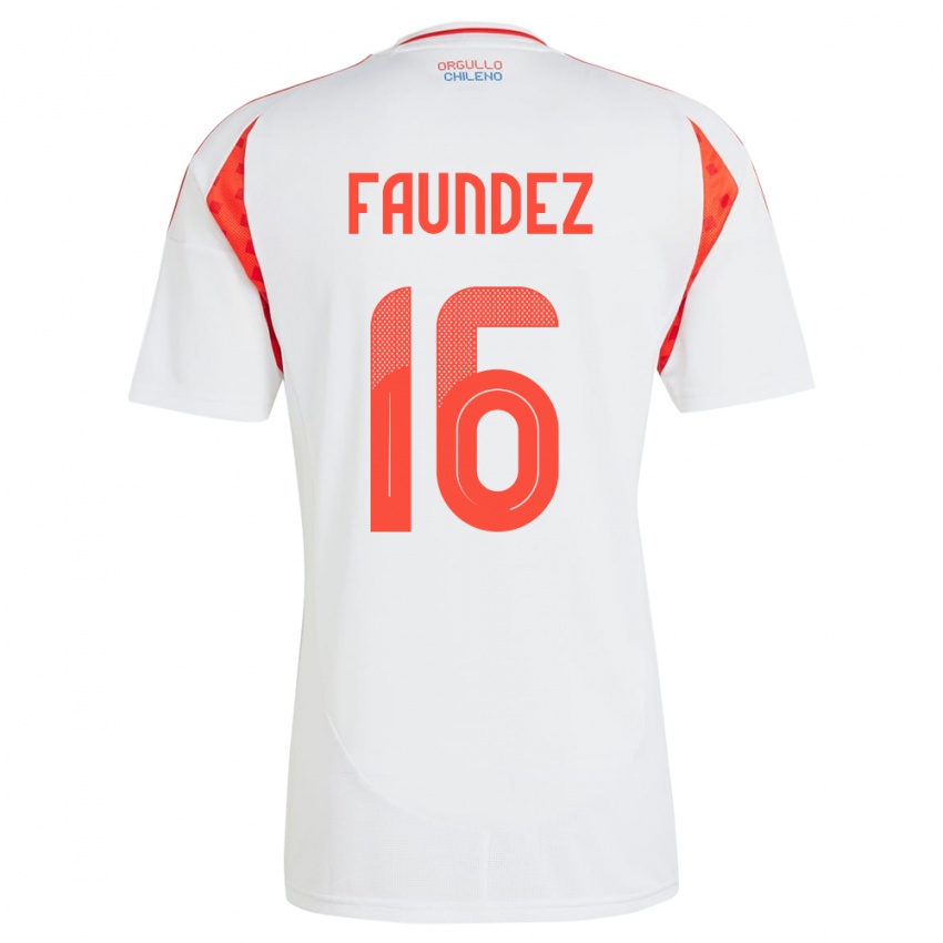 Dames Chili Felipe Faúndez #16 Wit Uitshirt Uittenue 24-26 T-Shirt