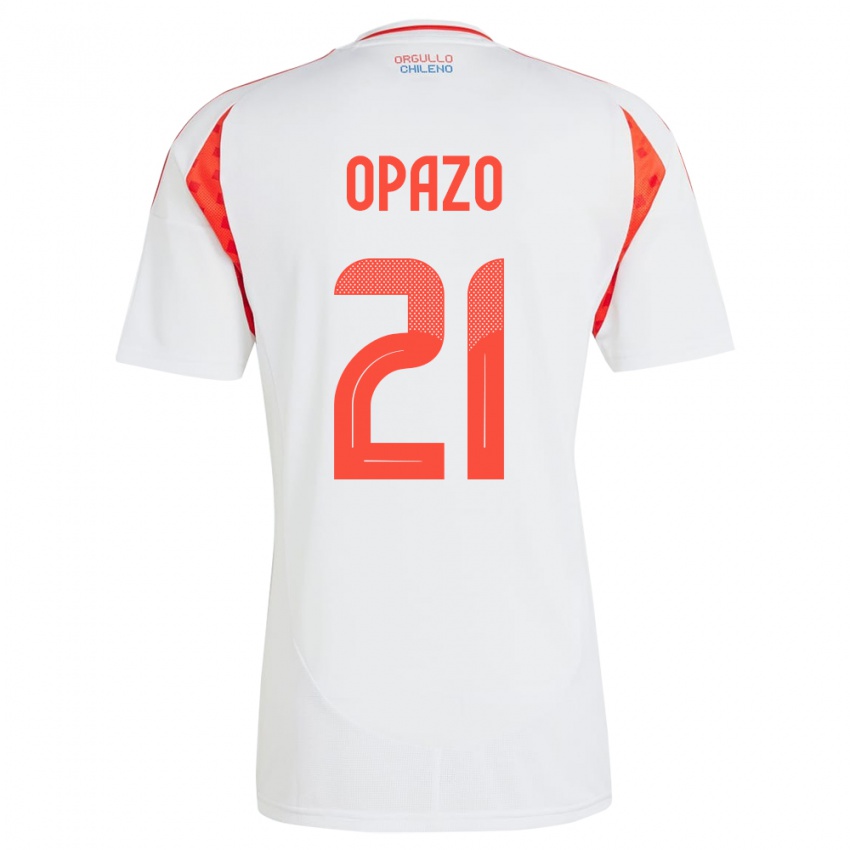 Dames Chili Diego Opazo #21 Wit Uitshirt Uittenue 24-26 T-Shirt