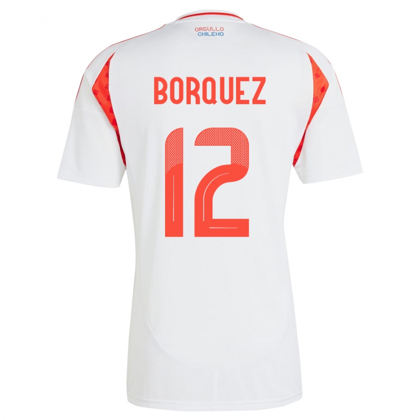 Dames Chili Gabriela Bórquez #12 Wit Uitshirt Uittenue 24-26 T-Shirt