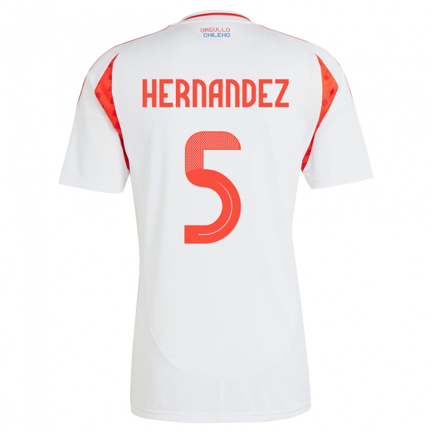 Dames Chili Monserrat Hernández #5 Wit Uitshirt Uittenue 24-26 T-Shirt