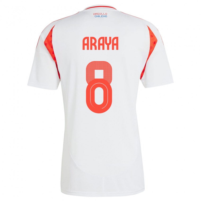 Dames Chili Karen Araya #8 Wit Uitshirt Uittenue 24-26 T-Shirt