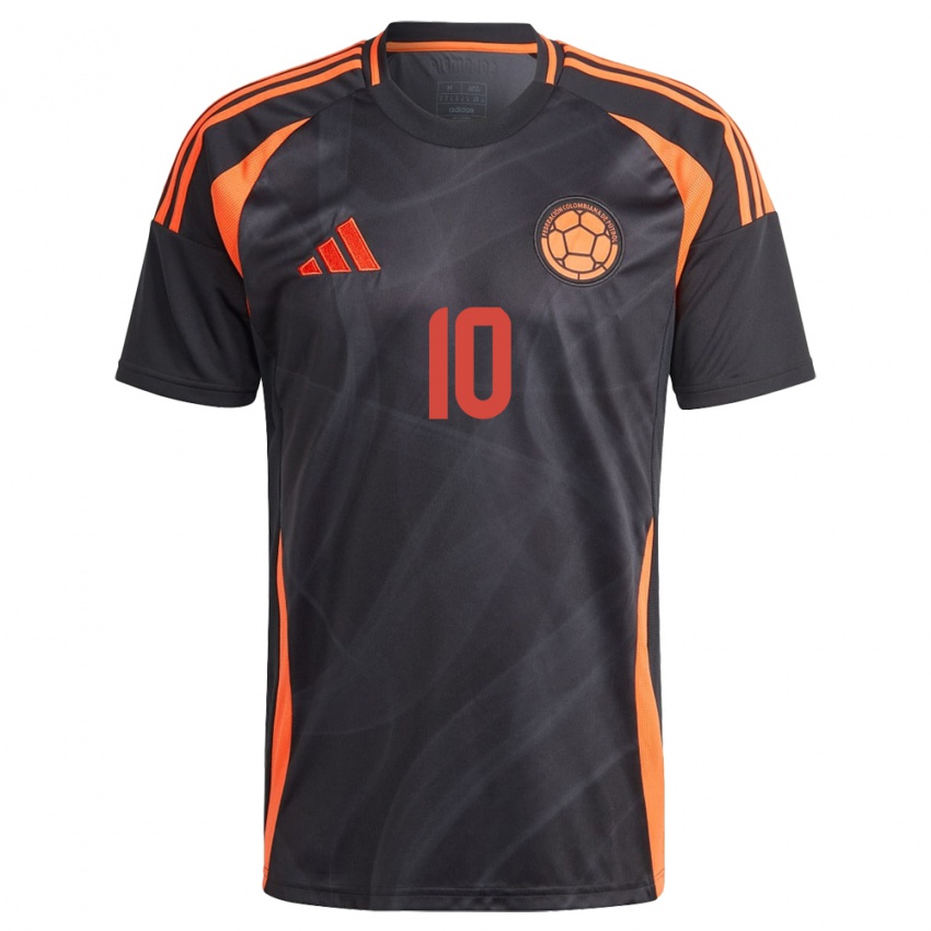 Dames Colombia Jordan Barrera #10 Zwart Uitshirt Uittenue 24-26 T-Shirt