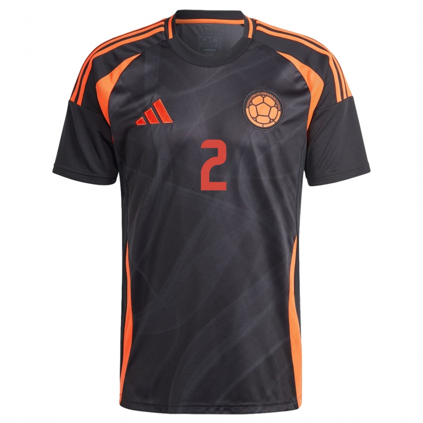 Dames Colombia Cristian Devenish #2 Zwart Uitshirt Uittenue 24-26 T-Shirt