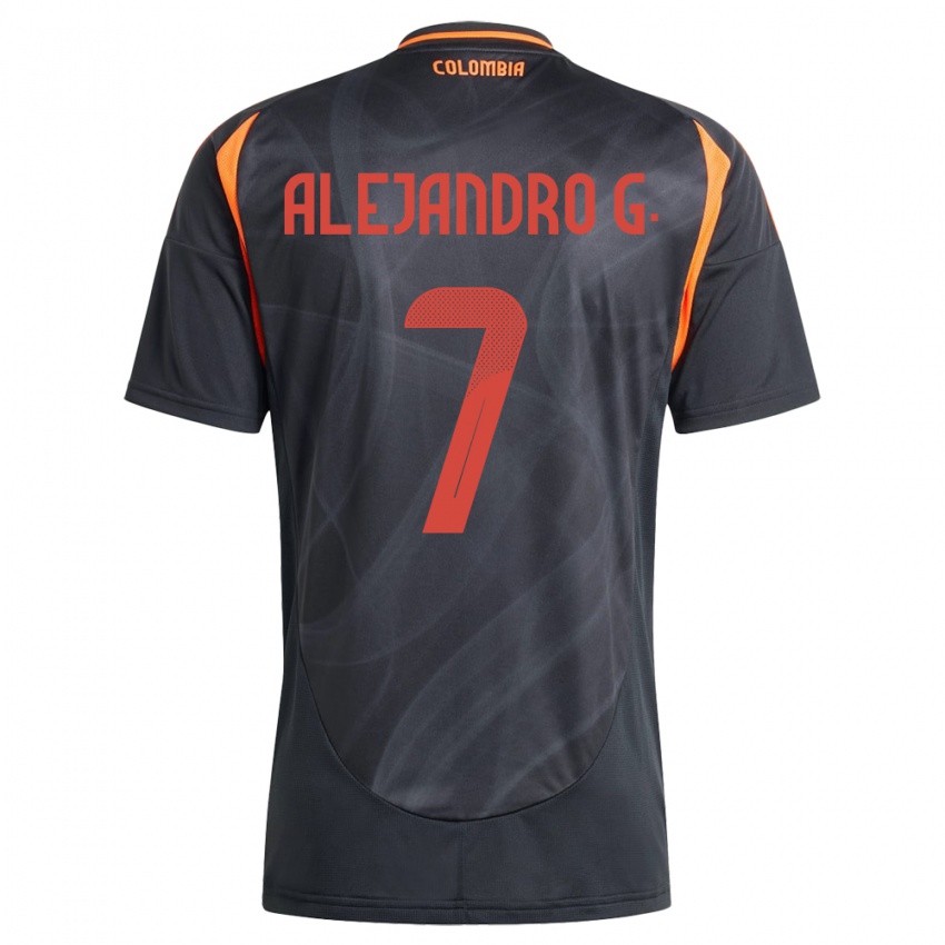 Dames Colombia Alejandro García #7 Zwart Uitshirt Uittenue 24-26 T-Shirt