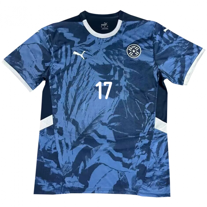 Dames Paraguay Deisy Ojeda #17 Blauw Uitshirt Uittenue 24-26 T-Shirt