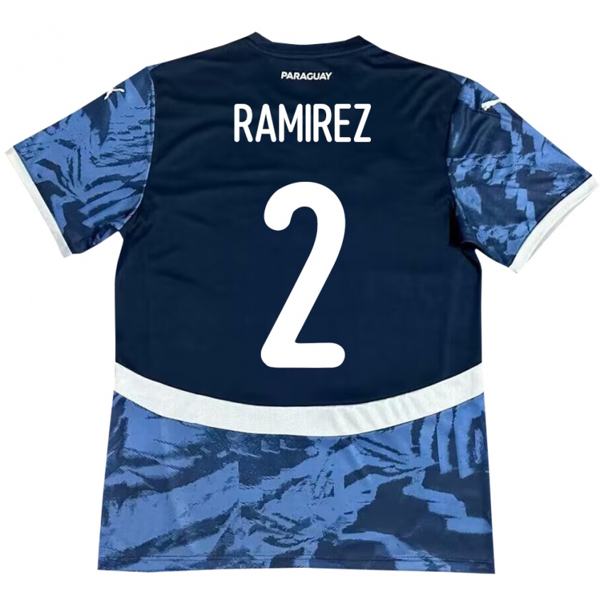 Dames Paraguay Iván Ramírez #2 Blauw Uitshirt Uittenue 24-26 T-Shirt