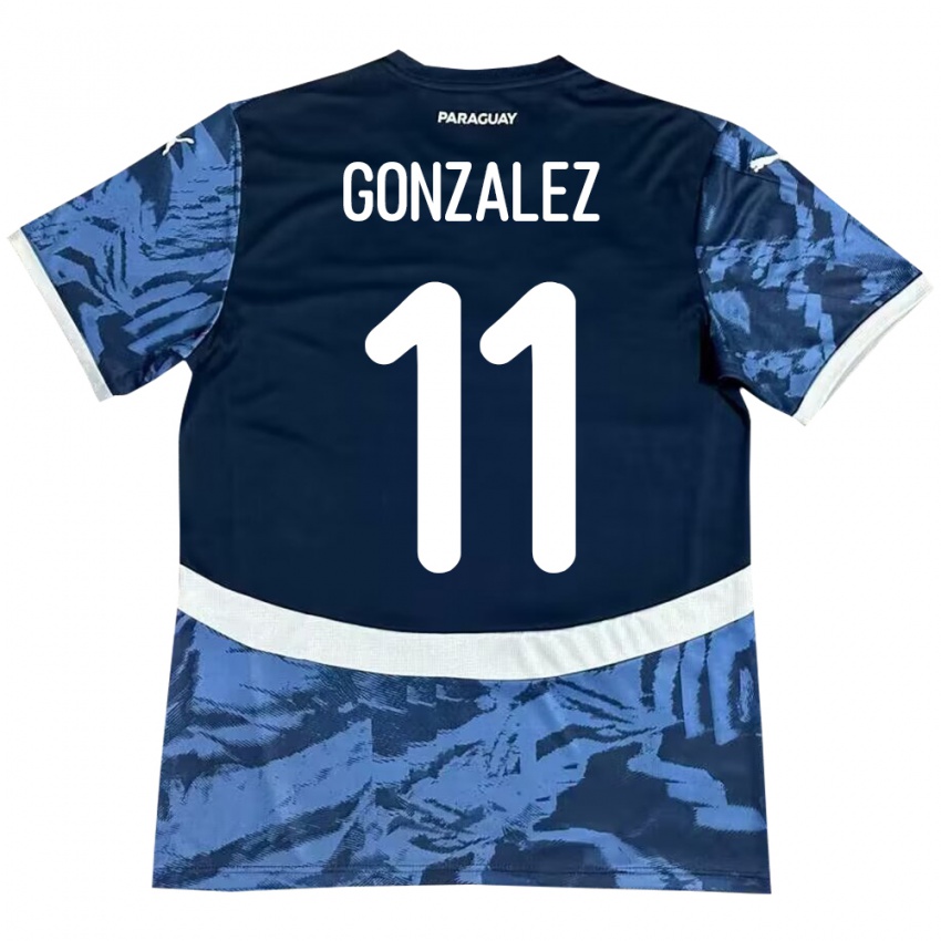 Dames Paraguay Enso González #11 Blauw Uitshirt Uittenue 24-26 T-Shirt