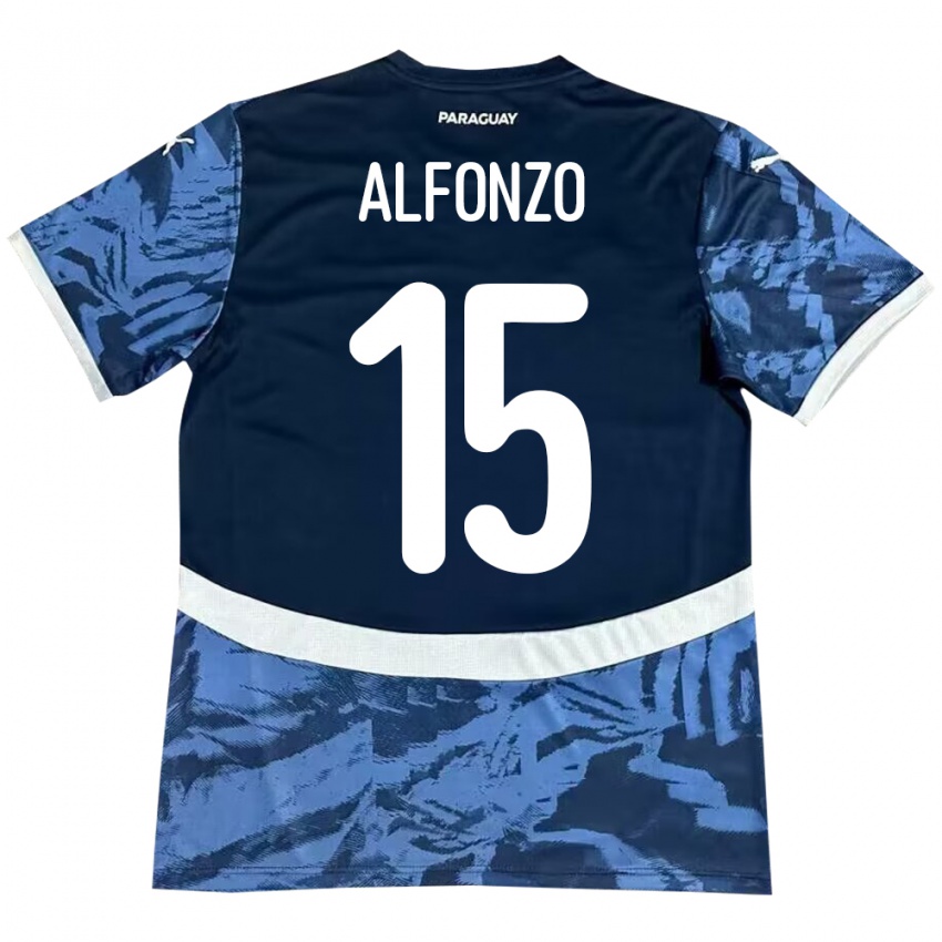 Dames Paraguay Axel Alfonzo #15 Blauw Uitshirt Uittenue 24-26 T-Shirt