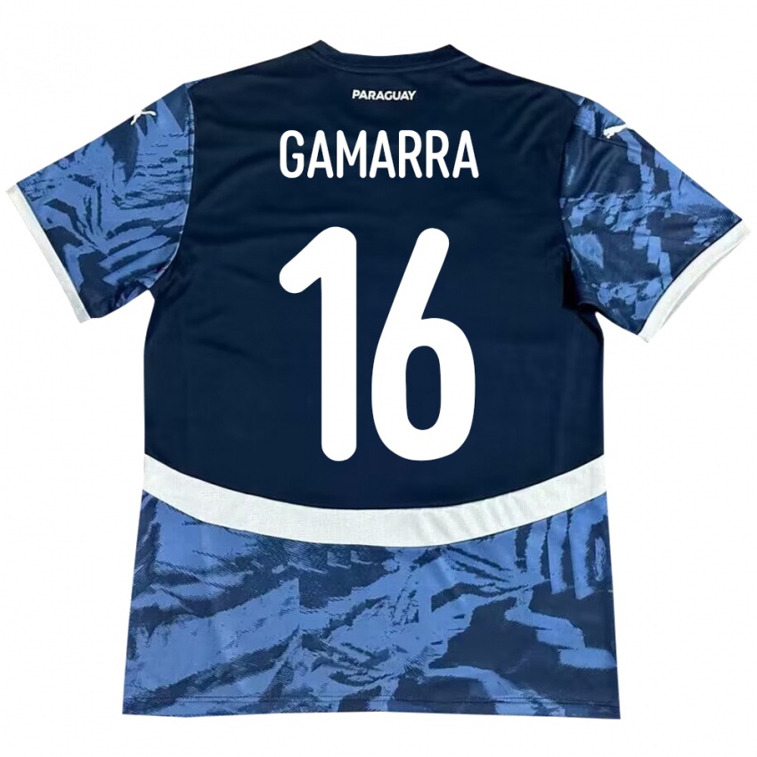 Dames Paraguay Ariel Gamarra #16 Blauw Uitshirt Uittenue 24-26 T-Shirt