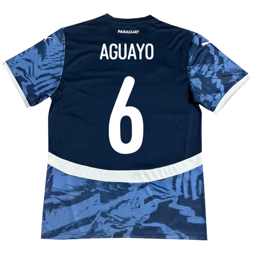 Dames Paraguay Ángel Aguayo #6 Blauw Uitshirt Uittenue 24-26 T-Shirt