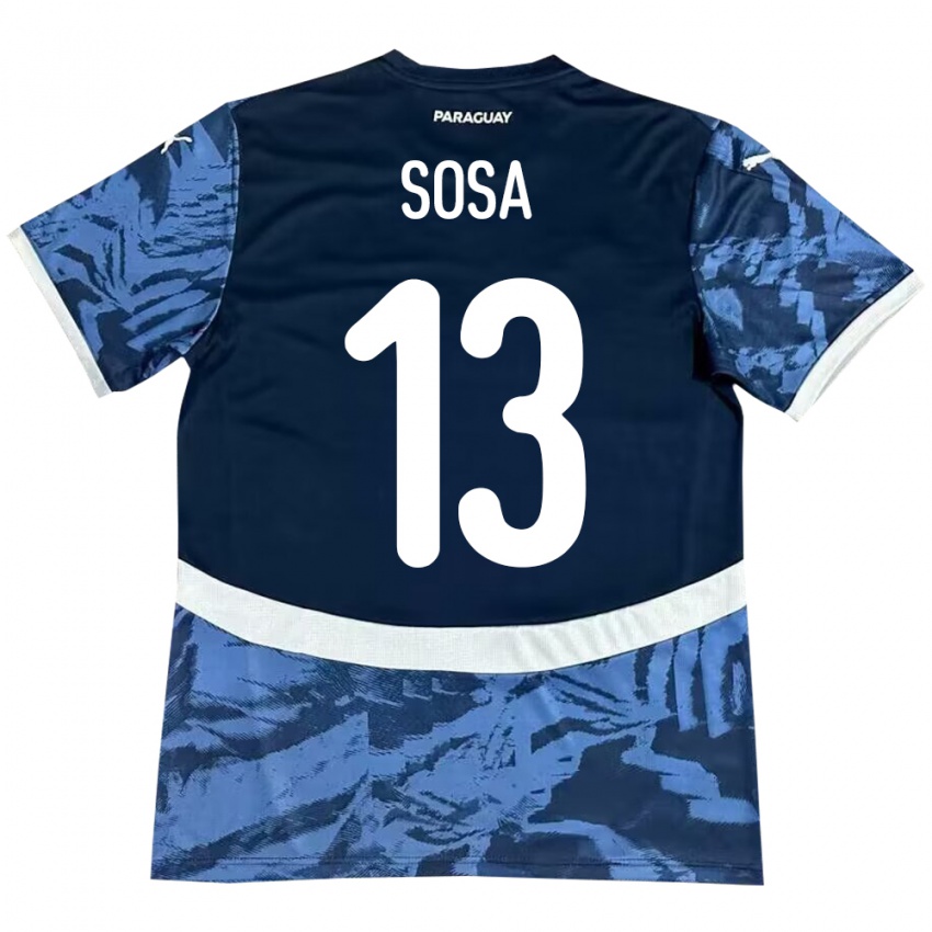 Dames Paraguay Alex Sosa #13 Blauw Uitshirt Uittenue 24-26 T-Shirt