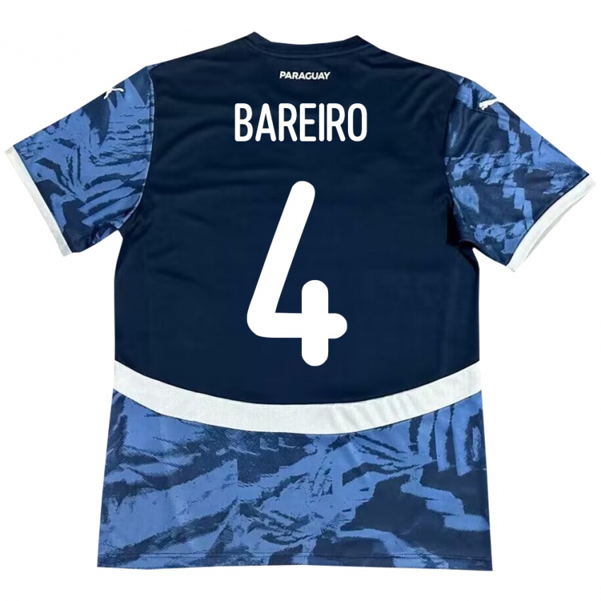 Dames Paraguay Daysy Bareiro #4 Blauw Uitshirt Uittenue 24-26 T-Shirt