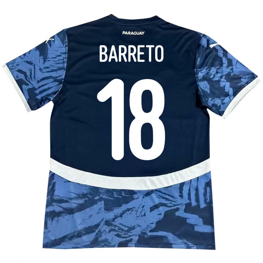 Dames Paraguay Liz Barreto #18 Blauw Uitshirt Uittenue 24-26 T-Shirt