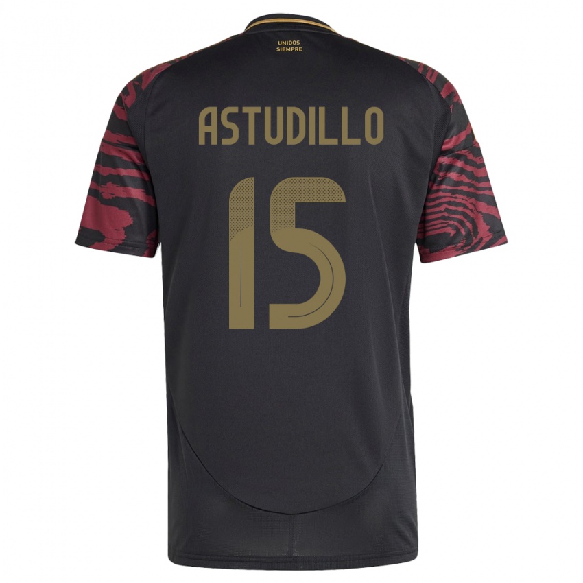 Dames Peru Julinho Astudillo #15 Zwart Uitshirt Uittenue 24-26 T-Shirt