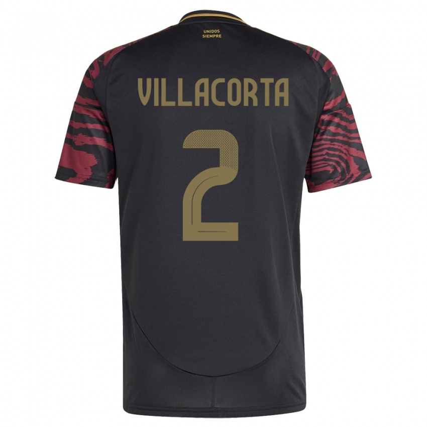 Dames Peru Anderson Villacorta #2 Zwart Uitshirt Uittenue 24-26 T-Shirt