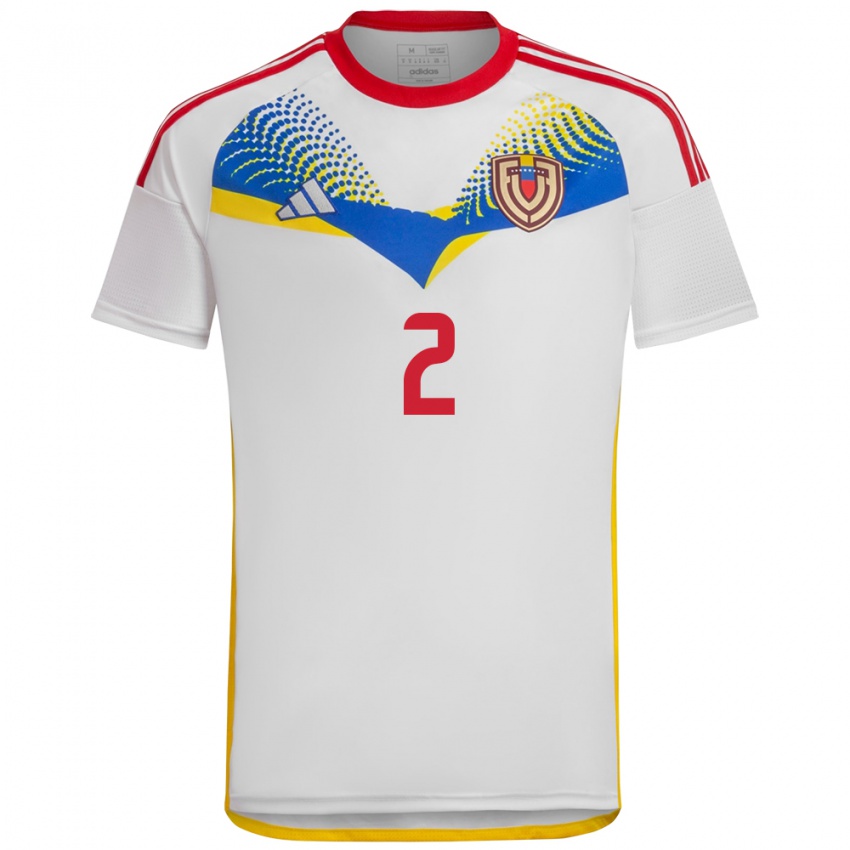 Dames Venezuela Rafanny Mendoza #2 Wit Uitshirt Uittenue 24-26 T-Shirt