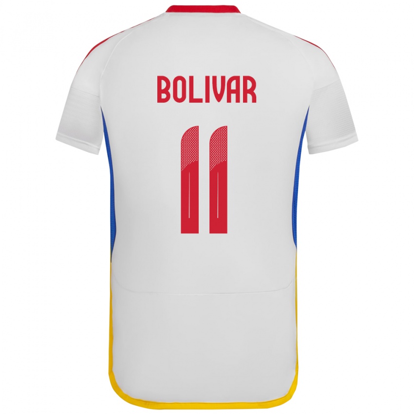 Dames Venezuela Jovanny Bolívar #11 Wit Uitshirt Uittenue 24-26 T-Shirt