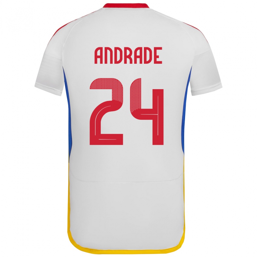 Dames Venezuela Kervin Andrade #24 Wit Uitshirt Uittenue 24-26 T-Shirt