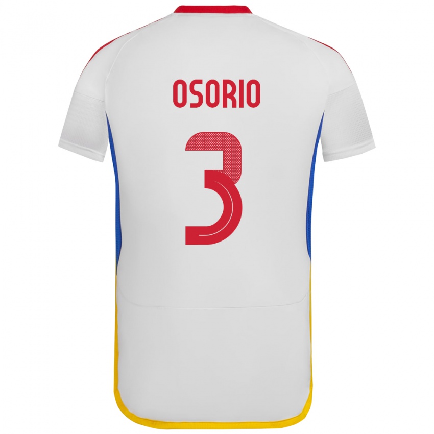 Dames Venezuela Yordan Osorio #3 Wit Uitshirt Uittenue 24-26 T-Shirt