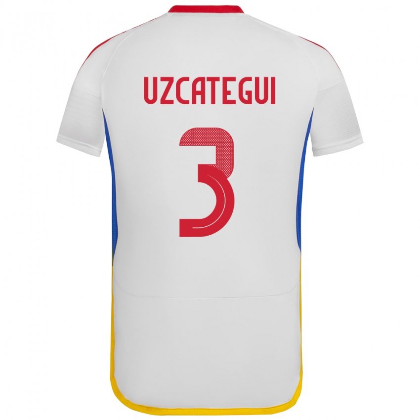 Dames Venezuela Rafael Uzcátegui #3 Wit Uitshirt Uittenue 24-26 T-Shirt