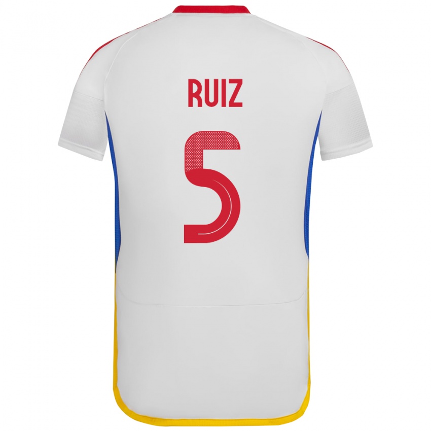 Dames Venezuela Emerson Ruíz #5 Wit Uitshirt Uittenue 24-26 T-Shirt