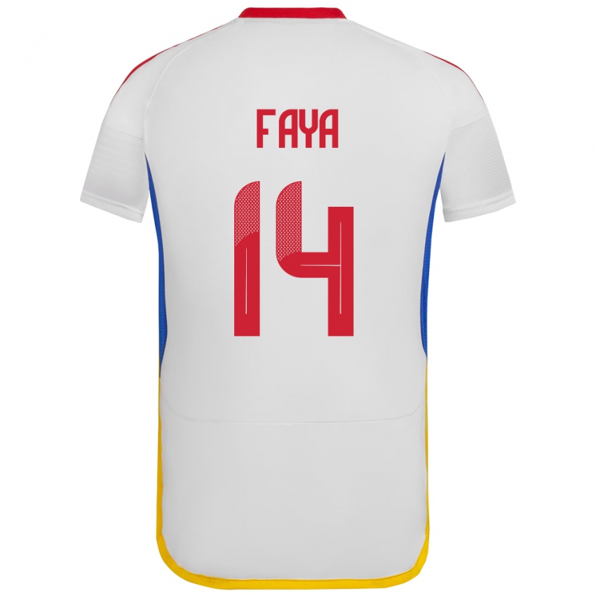 Dames Venezuela Carlos Faya #14 Wit Uitshirt Uittenue 24-26 T-Shirt