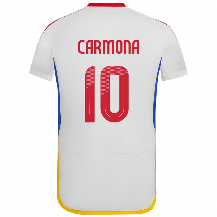 Dames Venezuela Wikelman Carmona #10 Wit Uitshirt Uittenue 24-26 T-Shirt