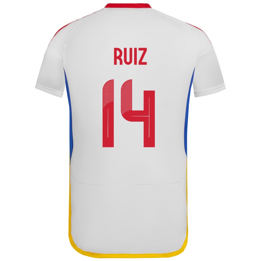 Dames Venezuela Maicol Ruiz #14 Wit Uitshirt Uittenue 24-26 T-Shirt