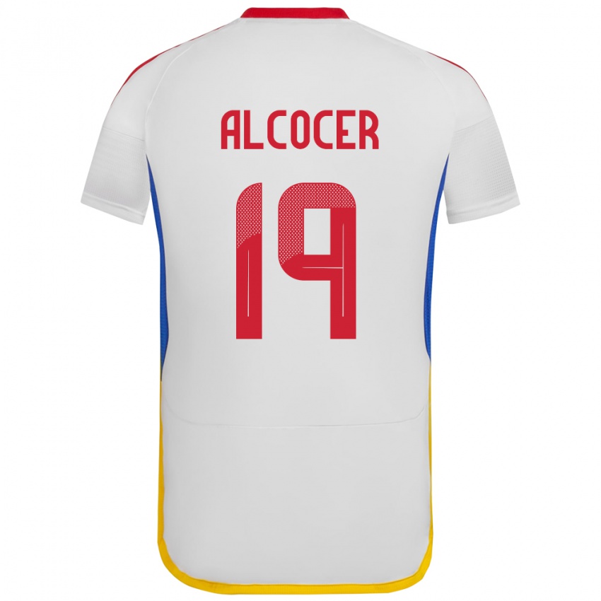 Dames Venezuela Brayan Alcocer #19 Wit Uitshirt Uittenue 24-26 T-Shirt