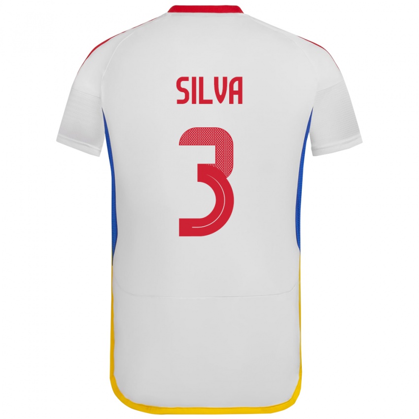 Dames Venezuela Santiago Silva #3 Wit Uitshirt Uittenue 24-26 T-Shirt