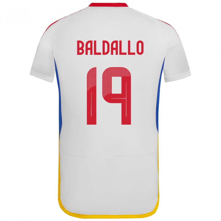 Dames Venezuela Micheel Baldallo #19 Wit Uitshirt Uittenue 24-26 T-Shirt