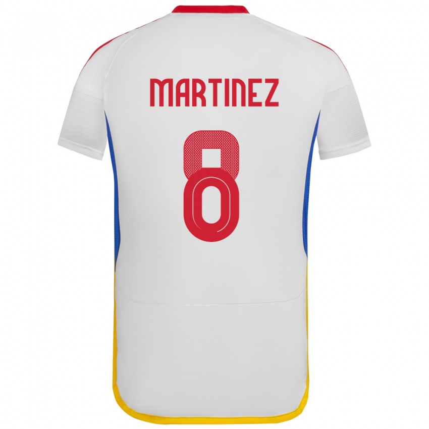 Dames Venezuela Bárbara Martínez #8 Wit Uitshirt Uittenue 24-26 T-Shirt