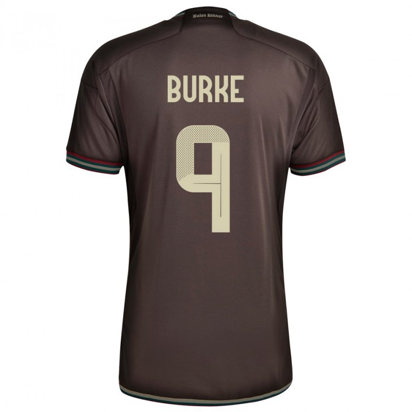 Dames Jamaica Cory Burke #9 Nachtbruin Uitshirt Uittenue 24-26 T-Shirt