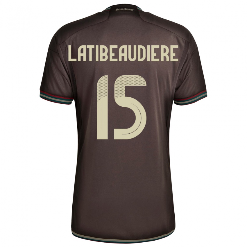 Dames Jamaica Joel Latibeaudiere #15 Nachtbruin Uitshirt Uittenue 24-26 T-Shirt