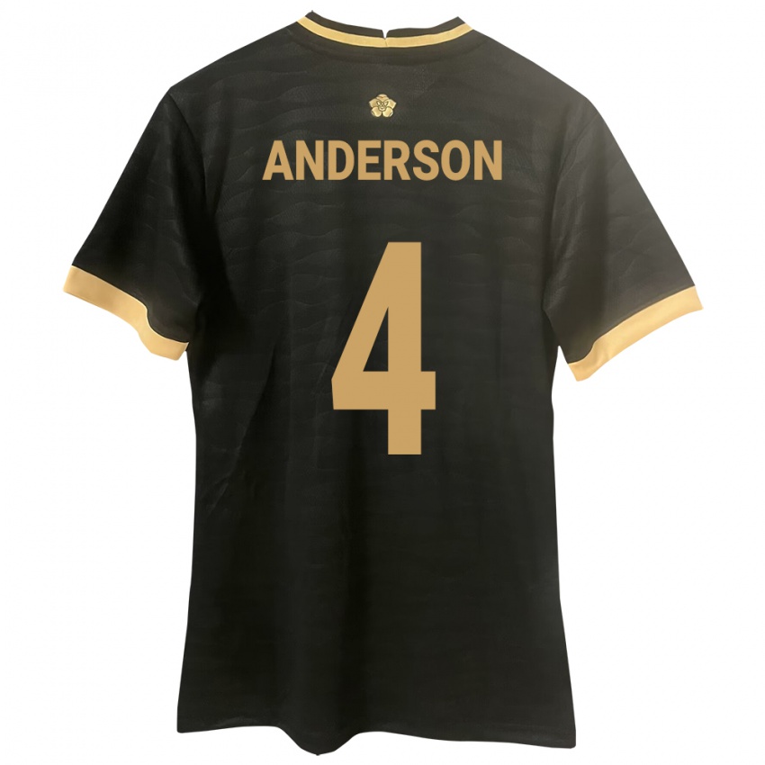 Dames Panama Eduardo Anderson #4 Zwart Uitshirt Uittenue 24-26 T-Shirt