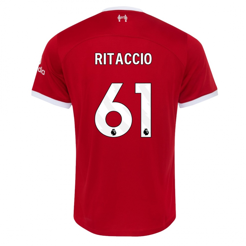 Kinderen Matteo Ritaccio #61 Rood Thuisshirt Thuistenue 2023/24 T-Shirt