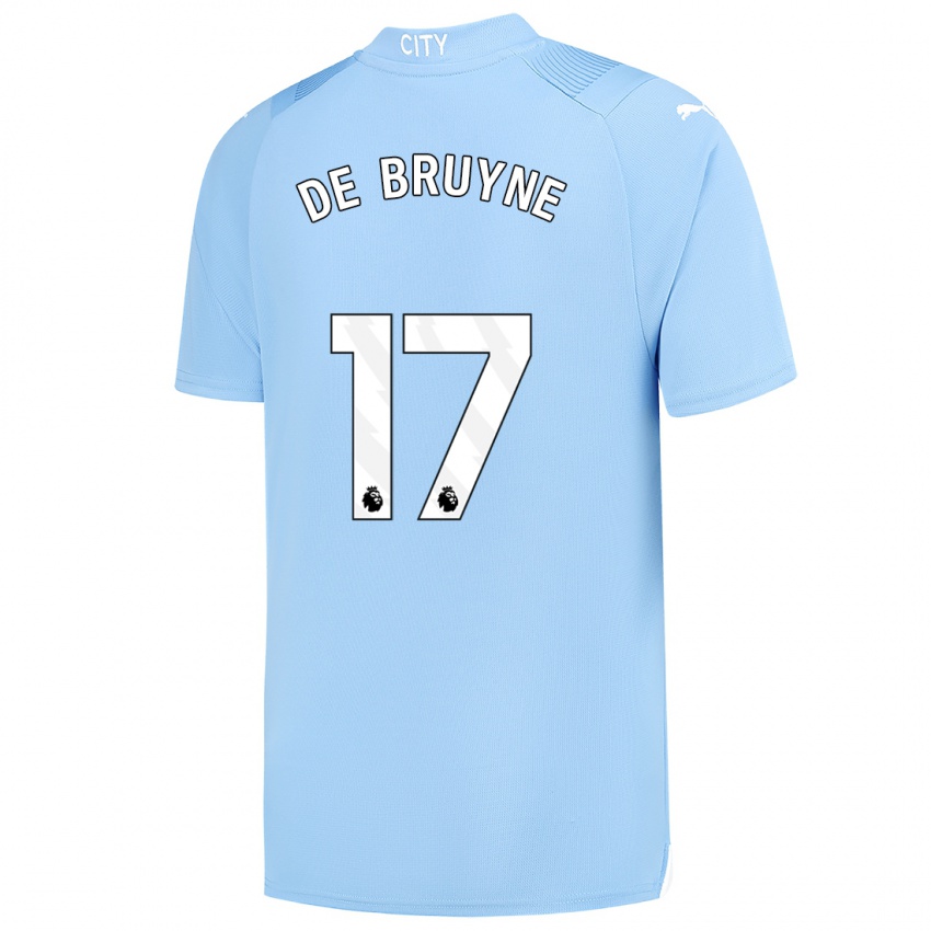 Kinderen Kevin De Bruyne #17 Lichtblauw Thuisshirt Thuistenue 2023/24 T-Shirt